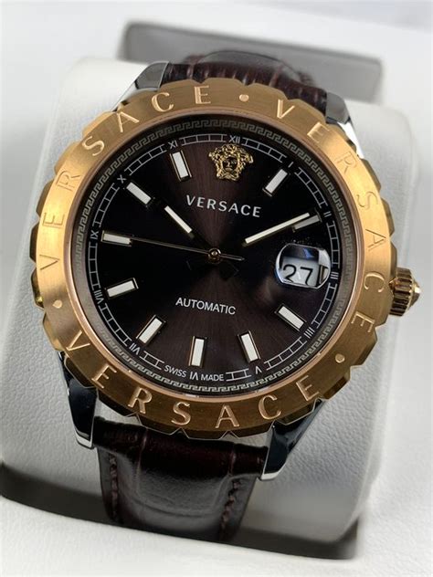 versace automatic gold vzi02 0017|Versace Hellenyium Brown Dial Automatic Men's Le .